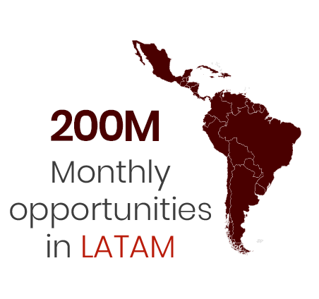 200 monthly opportunities in LATAM